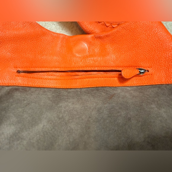 BOTTEGA VENETA 1Cervo Deerskin Large Hobo, Tangerine - Picture 13 of 14